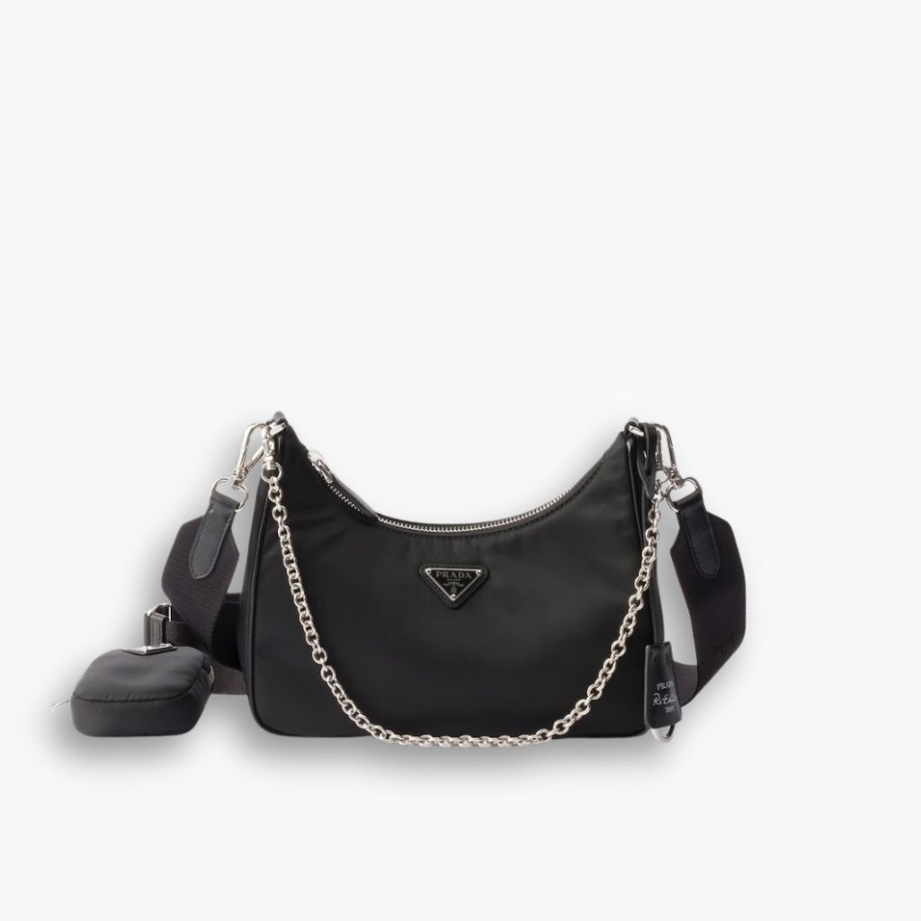 ELG_PRB1124 Prada Re Edition 2005 Re Nylon Bag Black 26cm - Image 1