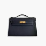 Hermes Kelly Mini Epsom Handbag Black And Gold 20cm