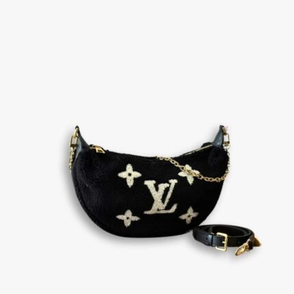 Louis Vuitton Over The Moon Bag Monogram Giant Teddy Fleece Black 28cm