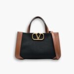 Valentino Garavani Small Vlogo Signature Tote Bag Black 22cm