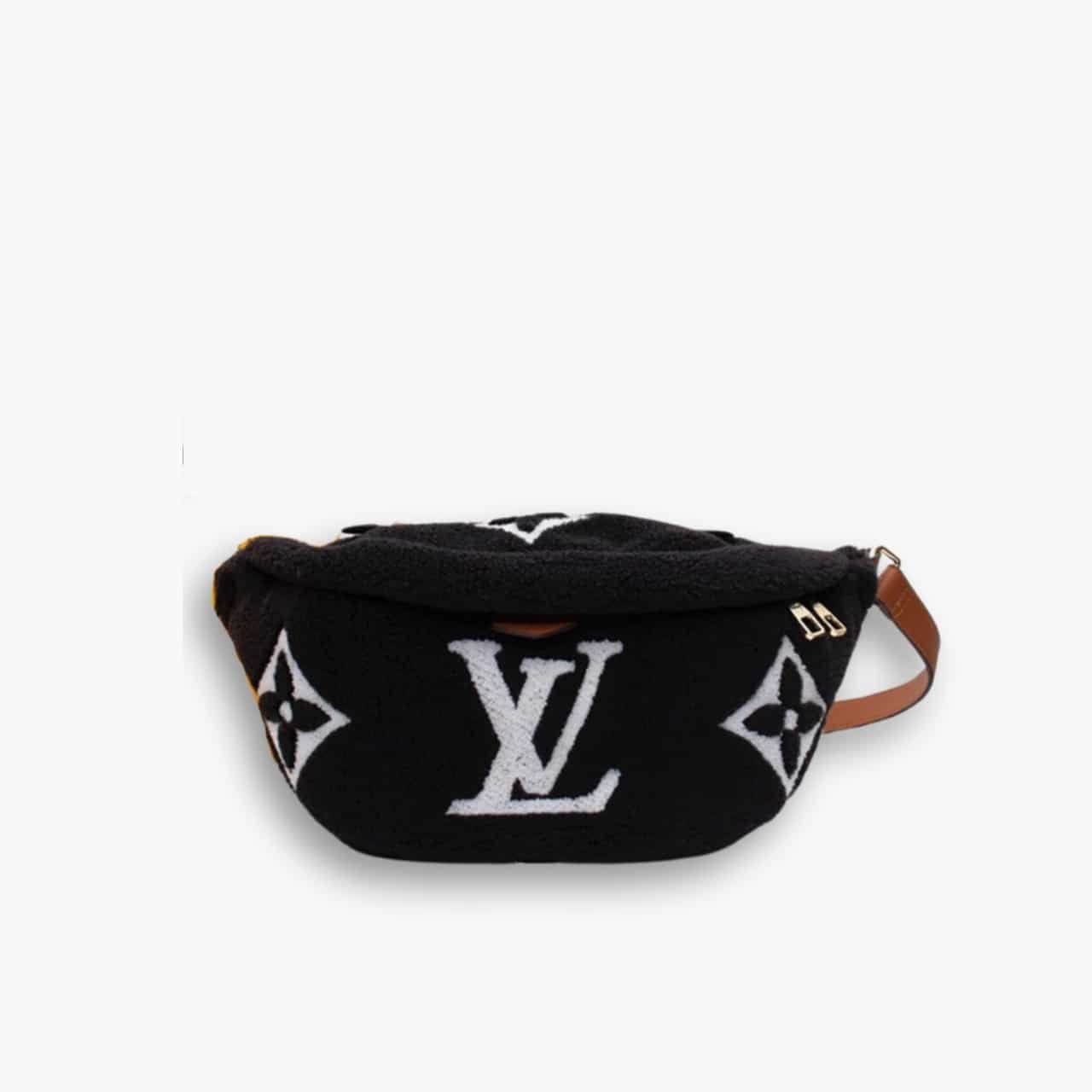 ELG_VLB1179 Louis Vuitton Bumbag Monogram Teddy Fleece Black 30cm - Image 1