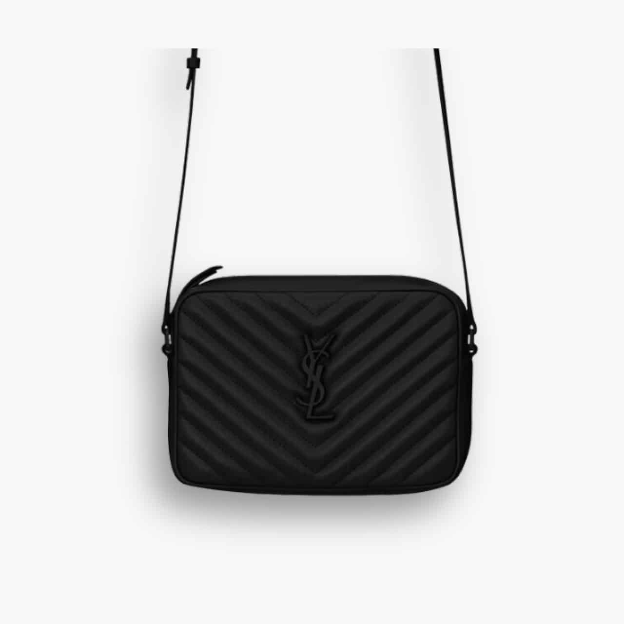 ELG_YSLB1055 Saint Laurent Lou Camera Bag Matte Black Metal 23Cm - Image 1