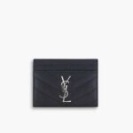 Saint Laurent Matelassé Card Case Black 10cm