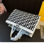 Fendi Peekaboo Bag FF Logo Black And White 40cm - Image 3