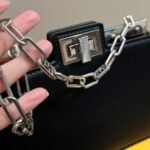 Fendi Peekaboo Cut Leather Bag Black 23cm - Image 5