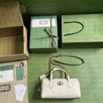 Gucci Marmont Small Top Handle Bag White 27 cm 746319 AABZB 9022 - Image 7