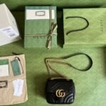 Gucci Marmont Mini Bag Black 18cm ‎739682 AABZC 1000 - Image 8