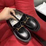 Gucci Women’s Leather Lug Sole Loafer Black 577236 DS800 1000 - Image 2