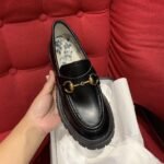 Gucci Women’s Leather Lug Sole Loafer Black 577236 DS800 1000 - Image 4