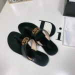 Gucci Double G Thong Leather Black ‎497444 A3N00 1000 - Image 2