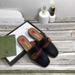 Gucci Women’s Princetown Leather Slipper Black 629084 CQXM0 1060 - Image 2