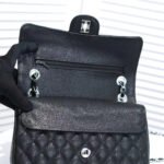 Chanel Classic Double Flap Bag Black With Silver Hardware 25cm - Image 3