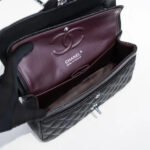 Chanel Classic Double Flap Bag Black With Silver Hardware 25cm - Image 4