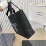 Prada Small Crochet Tote Bag Black 24cm 1BG422 2A2T F0002 V OOL - Image 3