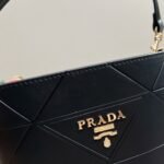 Prada Symbole Leather Bucket Bag Black 21Cm 1BE048 ASK F0002 - Image 4