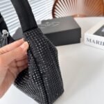 Prada Re Edition Mini Satin Bag With Crystals Black 22Cm 1BC515 2AWL F0002 V OOO - Image 4