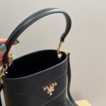 Prada Symbole Leather Bucket Bag Black 21Cm 1BE048 ASK F0002 - Image 7