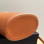 Prada Symbole Quilted Bucket Bag Brown 21Cm - Image 8