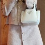 Prada Vittelo Daino Mini Tote Bag White 18Cm - Image 8