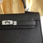 Hermes Kelly Mini Epsom Handbag Black 22cm - Image 4