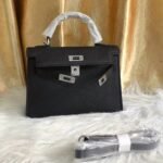 Hermes Kelly Mini Epsom Handbag Black 22cm - Image 8