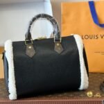 Louis Vuitton Monogram Teddy Speedy Bandouliere Black 30cm - Image 4