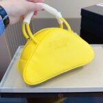 Prada Triangle Leather Bag Yellow 25Cm - Image 3