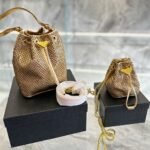 Prada Satin Mini Bag With Crystals Platinum 20Cm 1BE067 2AWL F0522 - Image 3