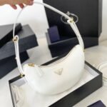 Prada Arqué Small Leather Shoulder Bag White 23cm 1BC194 ASK F0PG7 V OOO - Image 2