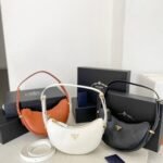Prada Arqué Small Leather Shoulder Bag Cognac 23cm 1BC194 ASK F0XUG V OOO - Image 3