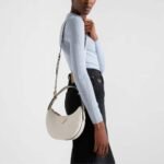 Prada Arqué Small Leather Shoulder Bag White 23cm 1BC194 ASK F0PG7 V OOO - Image 4