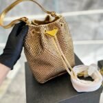 Prada Satin Mini Bag With Crystals Platinum 20Cm 1BE067 2AWL F0522 - Image 4
