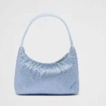 Prada Re Edition Mini Satin With Crystals Light Blue 22Cm 1BC515 2AWL F0076 V OOO - Image 5