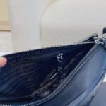 Prada Triangle Leather Shoulder Bag Black 27cm - Image 6
