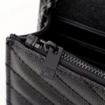 Saint Laurent Cassandre Envelope Chain Wallet Black Metal 20Cm - Image 5