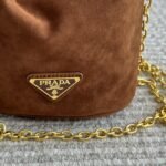 Prada Mini Suede Bag Cocoa Brown 19cm 1BC227 008 F0324 V OOO - Image 4
