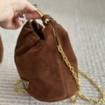Prada Mini Suede Bag Cocoa Brown 19cm 1BC227 008 F0324 V OOO - Image 3