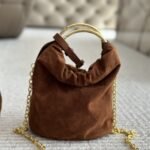 Prada Mini Suede Bag Cocoa Brown 19cm 1BC227 008 F0324 V OOO - Image 8