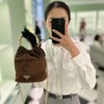 Prada Mini Suede Bag Cocoa Brown 19cm 1BC227 008 F0324 V OOO - Image 7
