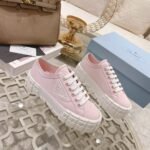 Prada Double Wheel Re Nylon Gabardine Sneakers Alabaster Pink 1E260M 3LFX F0E18 F 050 - Image 2