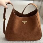 Prada Medium Suede Shoulder Bag 34cm - Image 2