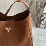 Prada Medium Suede Shoulder Bag 34cm - Image 4