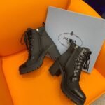 Prada Logo Plaque Ankle Boots Black - Image 4