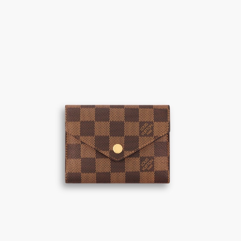 Thumbnail-5 Louis Vuitton Victorine Wallets Damier Ebene Cerise Red 12cm N41659 - Image 1