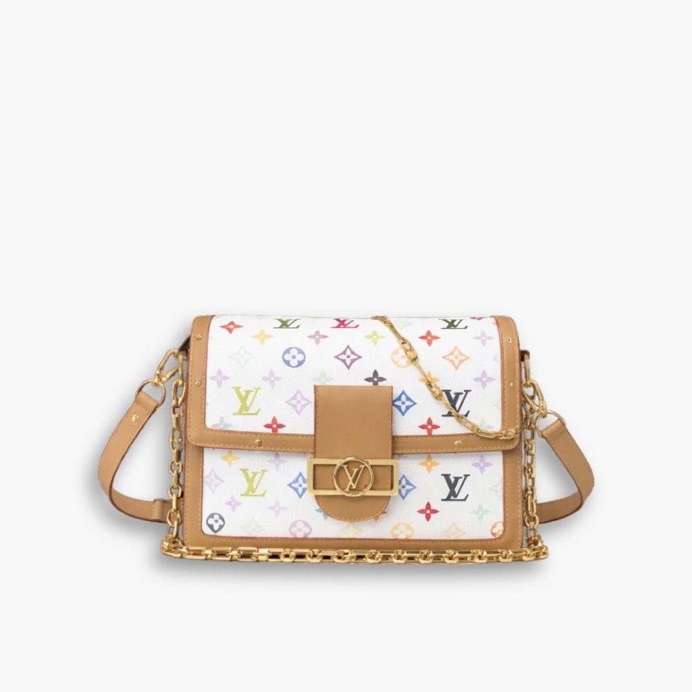 Thumbnail-75 Louis Vuitton x Murakami Dauphine Soft GM Monogram Canvas White 28cm M13255 - Image 1