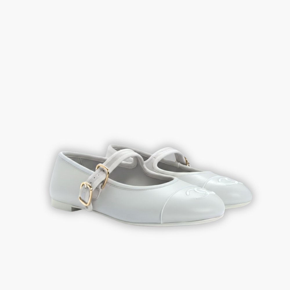 Thumbnail-8 Chanel Mary Jane Ballet Flat Pure Light Blue - Image 1