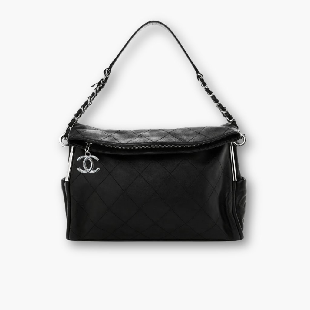 Thumbnails-Elegous-23-1 Chanel Ultimate Soft Hobo Bag Silver Hardware Black 38Cm - Image 1