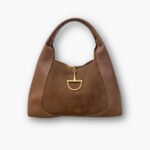 Gucci Softbit Maxi Suede Shoulder Bag Brown 42Cm