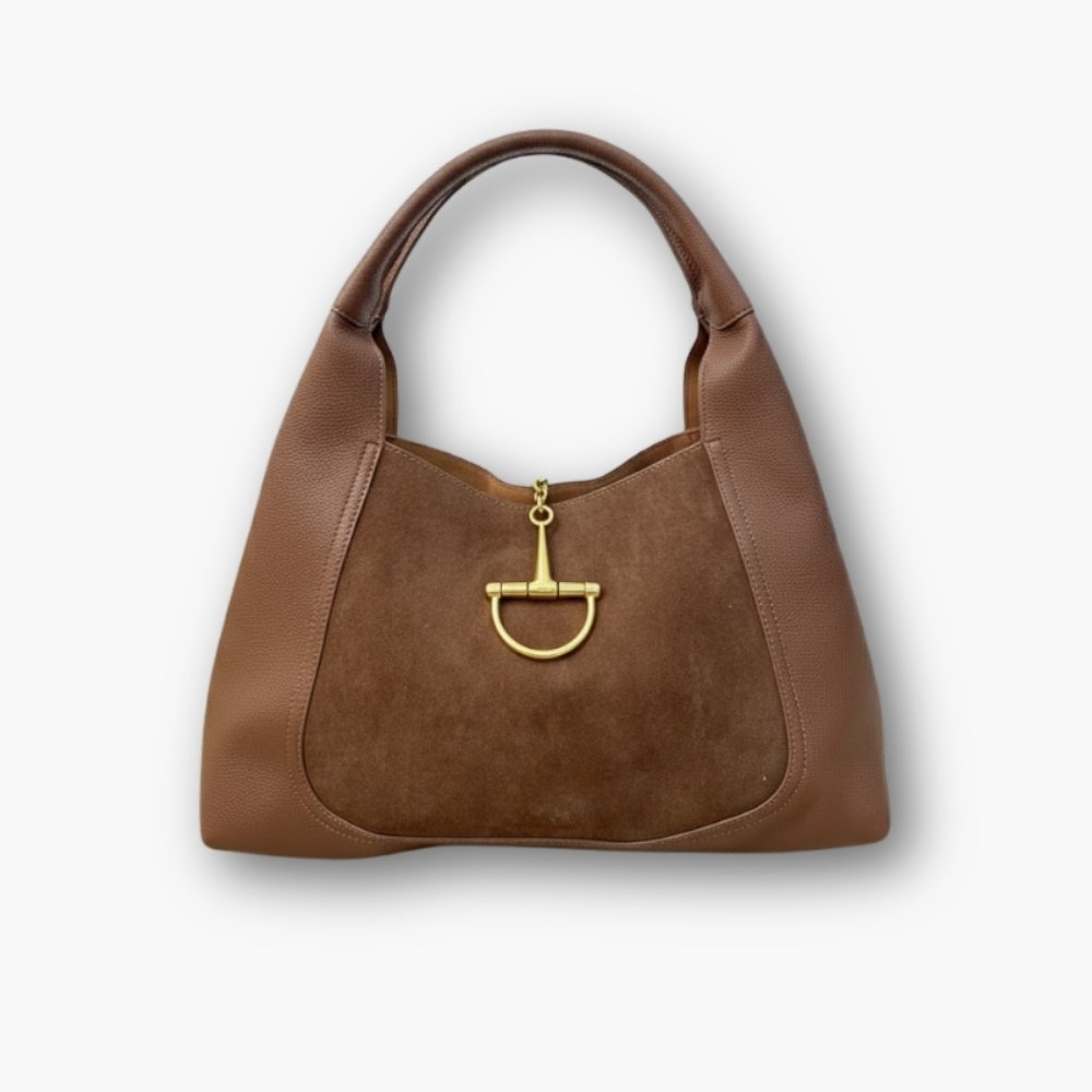 Thumbnails-Elegous-4 Gucci Softbit Maxi Suede Shoulder Bag Brown 42Cm - Image 1