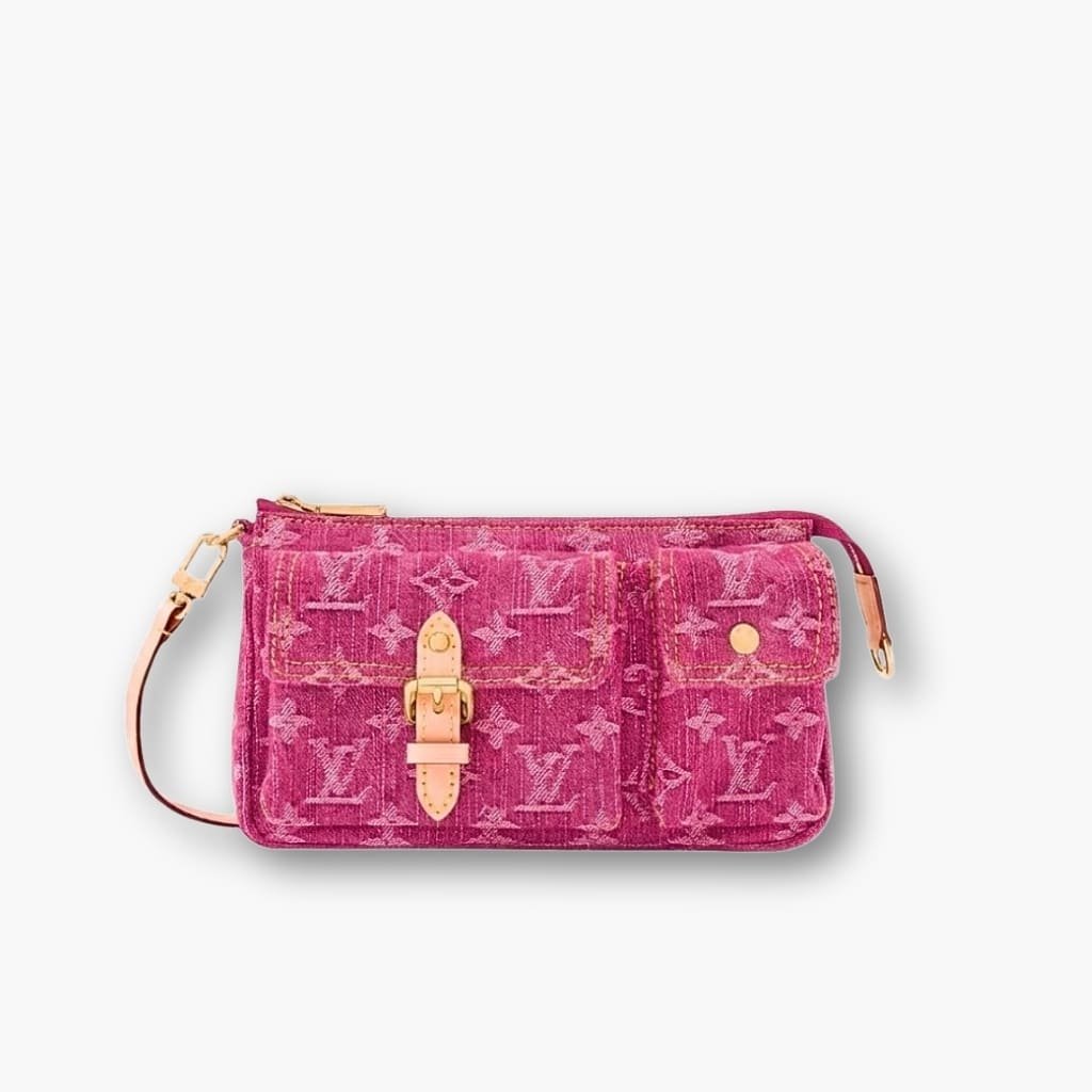 Thumbnails-Elegous-8-2 Louis Vuitton Pochette Accessoire Cargo Denim Pink 23cm - Image 1